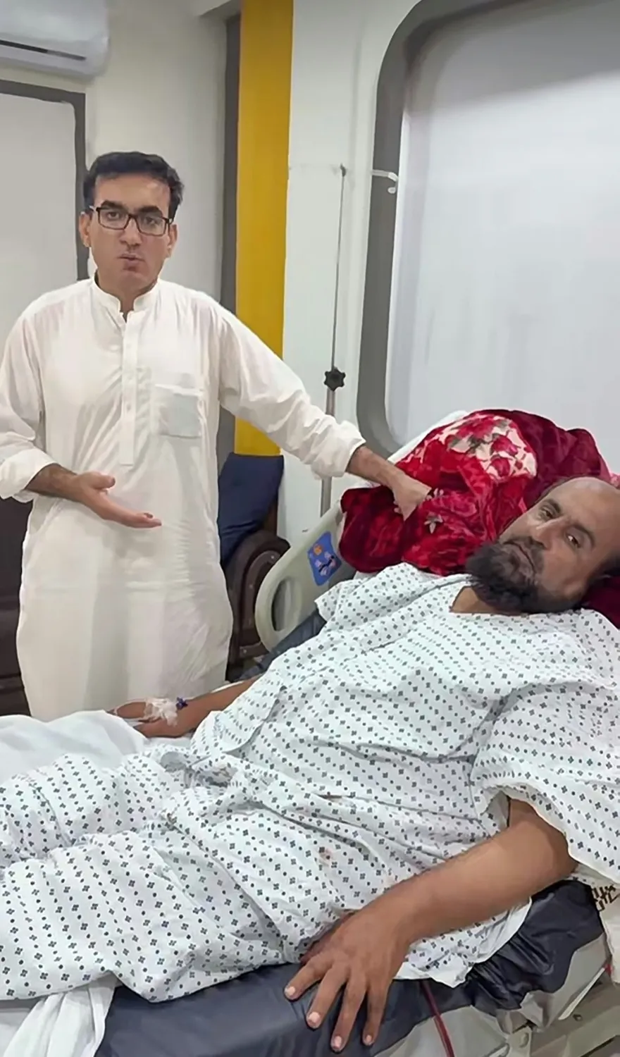 A patient resting in hospital after treatment